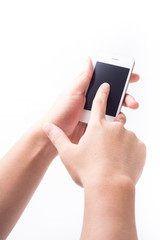 Touch screen mobile phone, in hand