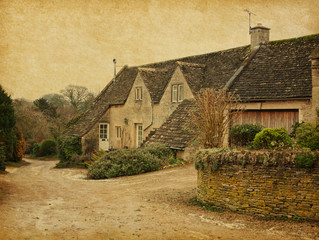 Fototapeta na wymiar Old house in Bibury, Gloucestershire, England, UK.