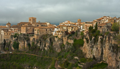 Naklejka premium Top view of the city. Cuenca, Spain