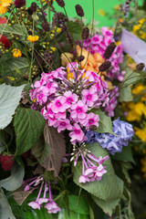 beautiful bouquets of flowers and herbs