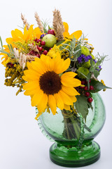 beautiful bouquets of flowers and herbs