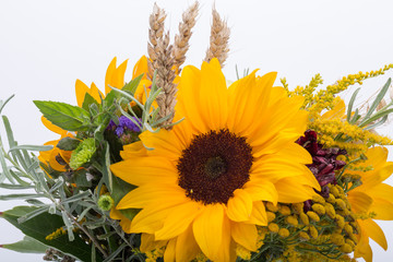 beautiful bouquets of flowers and herbs