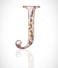 Abstract letter J. Illustration 10 version