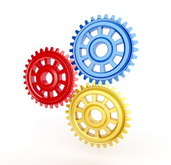 gears isolated on white background. 3d render