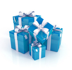 gift boxes on white background 3d illustration