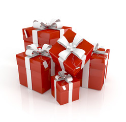 gift boxes on white background 3d illustration