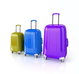 suitcase isolated on white. 3d illustration