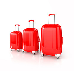 suitcase isolated on white. 3d illustration