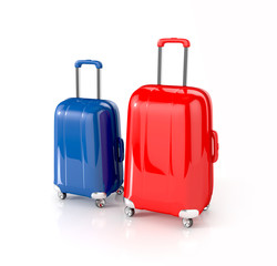 suitcase isolated on white. 3d illustration