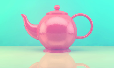 teapot on retro-vintage background