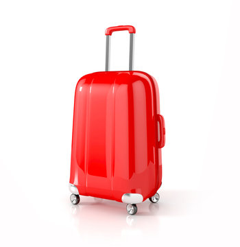 suitcase isolated on white. 3d illustration