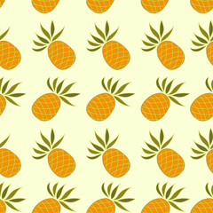 Seamless pattern with pineapple on a light background