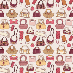 Women handbags. Seamless pattern.