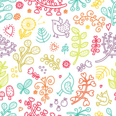 Cute seamless pattern with flowers.