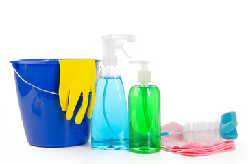 reinigungsmittel mit eimer und spülbürste