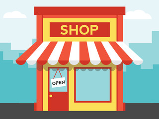 Vector shop or market illustration background