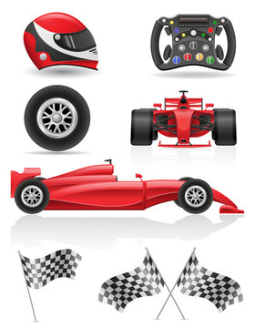 set racing icons vector illustration EPS 10