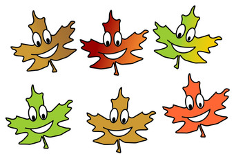 Comic Herbstblätter, Laub