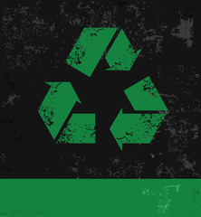 Recycle symbol,grunge vector