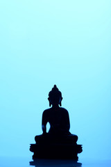 Buddha Silhouette Blue