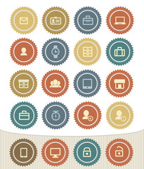 Website icon set,Retro button