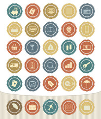 Business and marketing icon set,Retro button