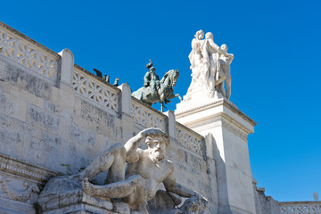 Equestrian monument to Victor Emmanuel II near Vittoriano in Rom