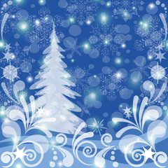 Fototapeta na wymiar Christmas background, winter forest