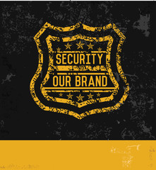 Security guard symbol,grunge vector
