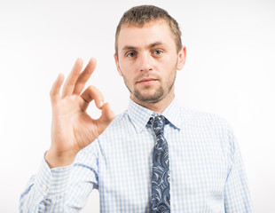 Friendly and smiling businessman