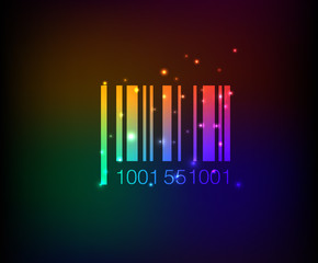 Barcode symbol,rainbow vector