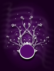 Floral background with ornaments in dark purple
