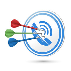contact us concept target with darts hitting on it