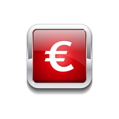Pound Currency Sign Sqaure Vector Red Web Icon Button