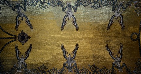 Painting of angels on ceiling from a catholic church