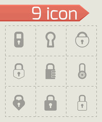 Vector black locks icons set