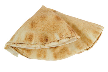 Arabic bread against white background