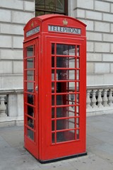 Red telephone box from England
