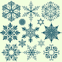 Ornamental Snowflakes set for Christmas design