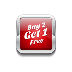 Buy 2 Get 1 Free Glossy Shiny Vector Button