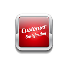 Customer Satisfaction Red Vector Icon