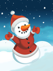 Winter cartoon illustration for the children