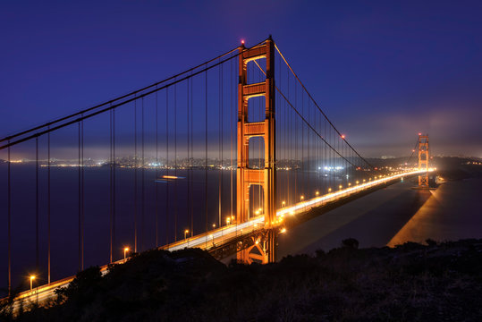 Golden Gate bridge, night