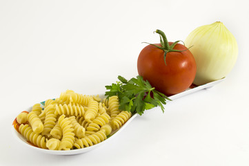 onion, tomato, parsley and pasta