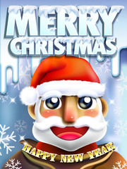 Merry Christmas concept illustration of Santa Claus