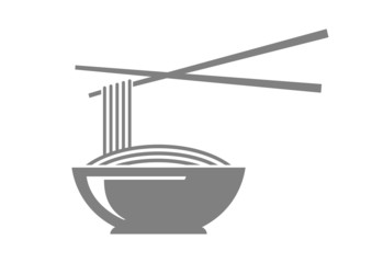 Grey noodle icon on white background