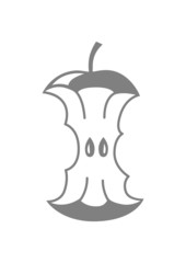 Grey apple icon on white background