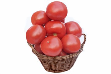 Large tomatoes in the basket