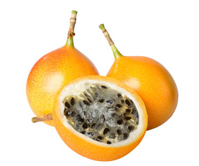 Tropical fruit isolated against white.