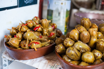 Gren olives in spanish market